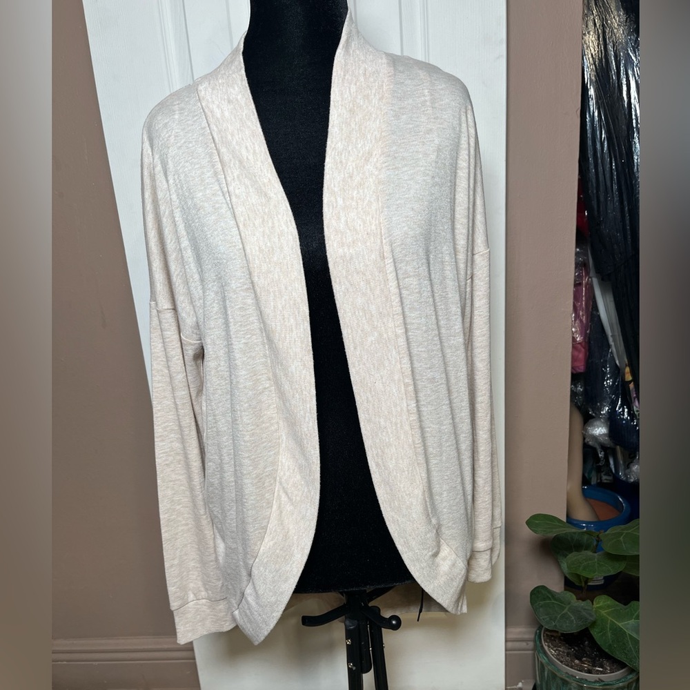 Olive + Oak Women's Sweater Size Small Open Front Cardigan Long Sleeve Cream - Picture 4 of 17